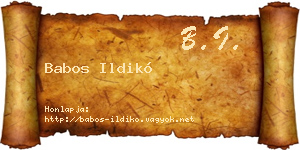 Babos Ildikó névjegykártya