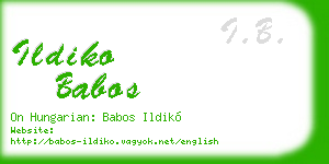 ildiko babos business card