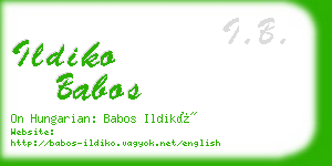 ildiko babos business card